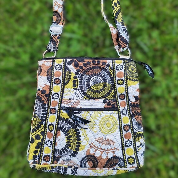 Vera Bradley HIPSTER Crossbody Purse COCOA MOSS Shoulder Bag Handbag Nice! - Picture 1 of 4